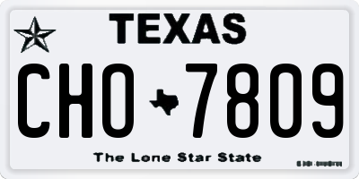TX license plate CHO7809