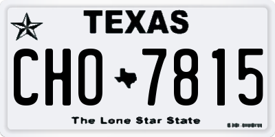 TX license plate CHO7815