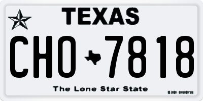 TX license plate CHO7818
