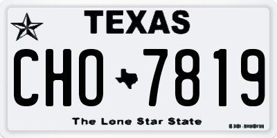 TX license plate CHO7819