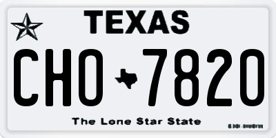 TX license plate CHO7820