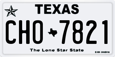 TX license plate CHO7821
