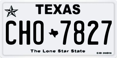 TX license plate CHO7827