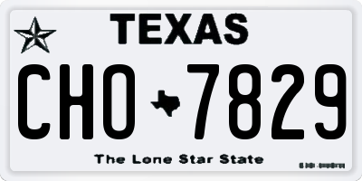 TX license plate CHO7829