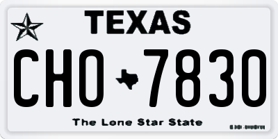 TX license plate CHO7830