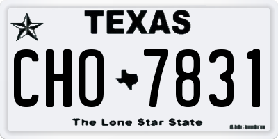 TX license plate CHO7831