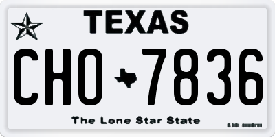 TX license plate CHO7836