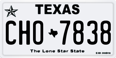 TX license plate CHO7838