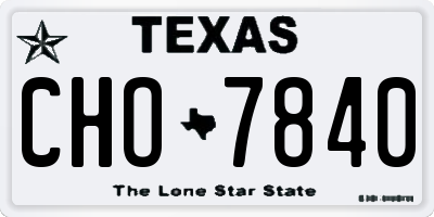 TX license plate CHO7840