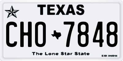 TX license plate CHO7848