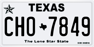 TX license plate CHO7849