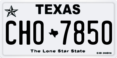 TX license plate CHO7850