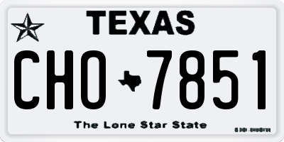 TX license plate CHO7851