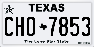 TX license plate CHO7853