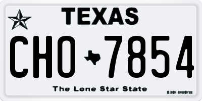 TX license plate CHO7854