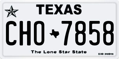 TX license plate CHO7858