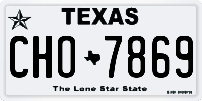 TX license plate CHO7869