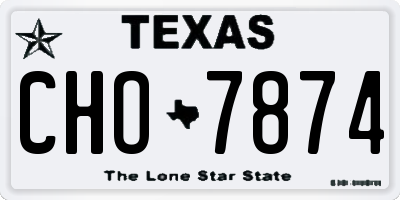 TX license plate CHO7874