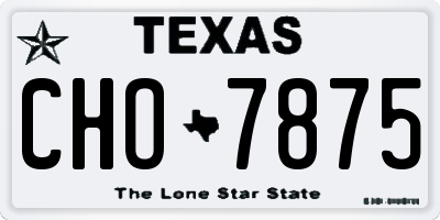 TX license plate CHO7875