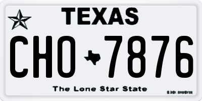 TX license plate CHO7876
