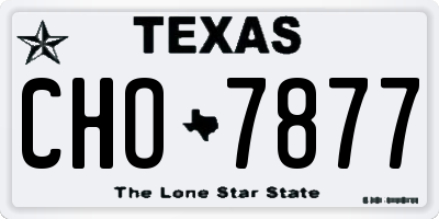 TX license plate CHO7877