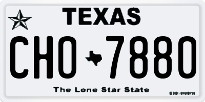TX license plate CHO7880