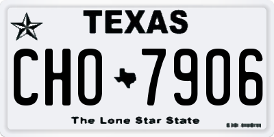 TX license plate CHO7906