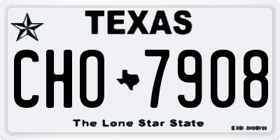 TX license plate CHO7908