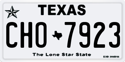 TX license plate CHO7923