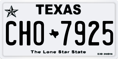 TX license plate CHO7925
