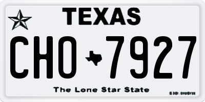 TX license plate CHO7927