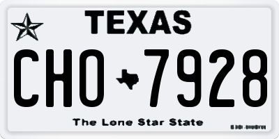 TX license plate CHO7928