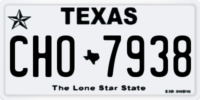 TX license plate CHO7938