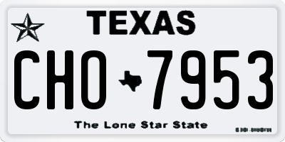 TX license plate CHO7953