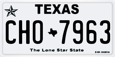 TX license plate CHO7963