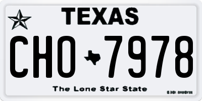 TX license plate CHO7978