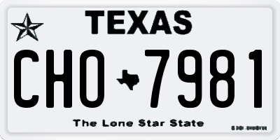 TX license plate CHO7981