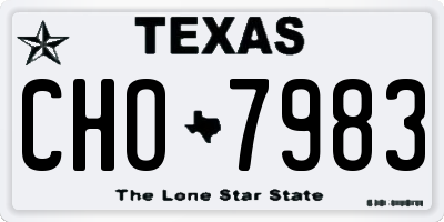 TX license plate CHO7983