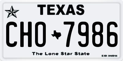 TX license plate CHO7986