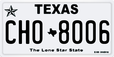 TX license plate CHO8006