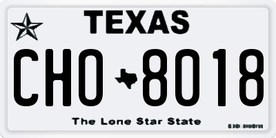 TX license plate CHO8018