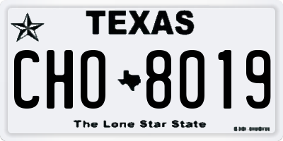 TX license plate CHO8019