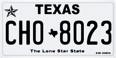TX license plate CHO8023