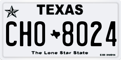 TX license plate CHO8024