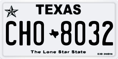 TX license plate CHO8032