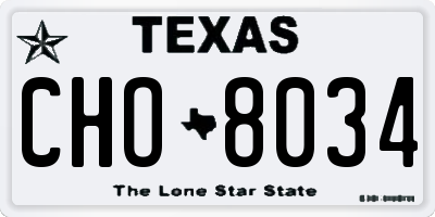 TX license plate CHO8034