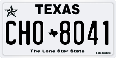 TX license plate CHO8041