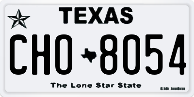 TX license plate CHO8054