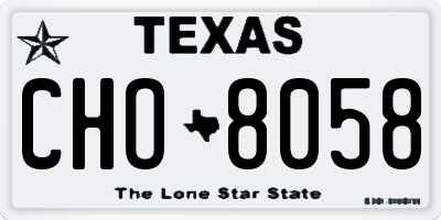 TX license plate CHO8058