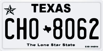 TX license plate CHO8062